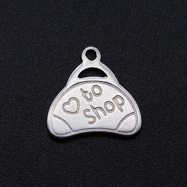 PandaHall 201 Stainless Steel Charms, Handbag with Word to Shop, Stainless Steel Color, 14x14x1mm, Hole: 1.4mm 201 Stainless Steel Bag
PandaHall 201 Stainless Steel Charms, Handbag with Word to Shop, Stainless Steel Color, 14x14x1mm, Hole: 1.4mm 201 Stainless Steel Bag