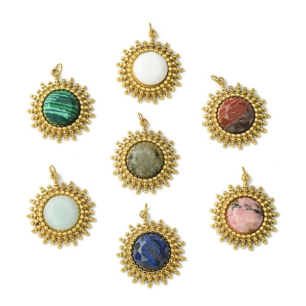 PandaHall Ion Plating(IP) 304 Stainless Steel Pave Faceted Natural & Synthetic Mixed Gemstone Pendants, Sun Charms, Real 14K Gold Plated...
PandaHall Ion Plating(IP) 304 Stainless Steel Pave Faceted Natural & Synthetic Mixed Gemstone Pendants, Sun Charms, Real 14K Gold Plated...