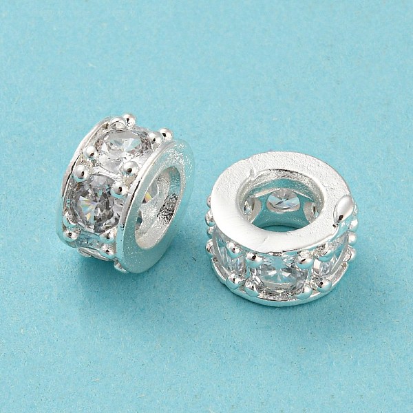 PandaHall Brass Micro Pave Cubic Zirconia European Beads, Large Hole Beads, Long-Lasting Plated, Lead Free & Cadmium Free, Column, Silver...
PandaHall Brass Micro Pave Cubic Zirconia European Beads, Large Hole Beads, Long-Lasting Plated, Lead Free & Cadmium Free, Column, Silver...