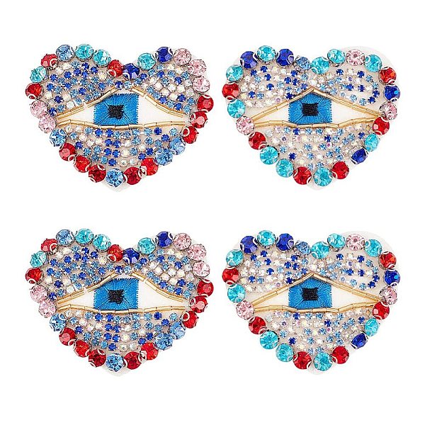 PandaHall Polyester Embroidery Clothing Patches, Glass Rhinestone Applique, with Felt Base & Brass Finding, Heart with Evil Eye, Colorful...
PandaHall Polyester Embroidery Clothing Patches, Glass Rhinestone Applique, with Felt Base & Brass Finding, Heart with Evil Eye, Colorful...