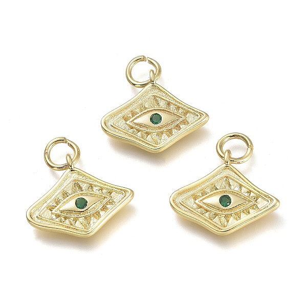 PandaHall Brass Micro Pave Cubic Zirconia Pendants, with Jump Rings, Diamond with Evil Eye, Real 18K Gold Plated, Dark Green, 13x15x2mm...
PandaHall Brass Micro Pave Cubic Zirconia Pendants, with Jump Rings, Diamond with Evil Eye, Real 18K Gold Plated, Dark Green, 13x15x2mm...