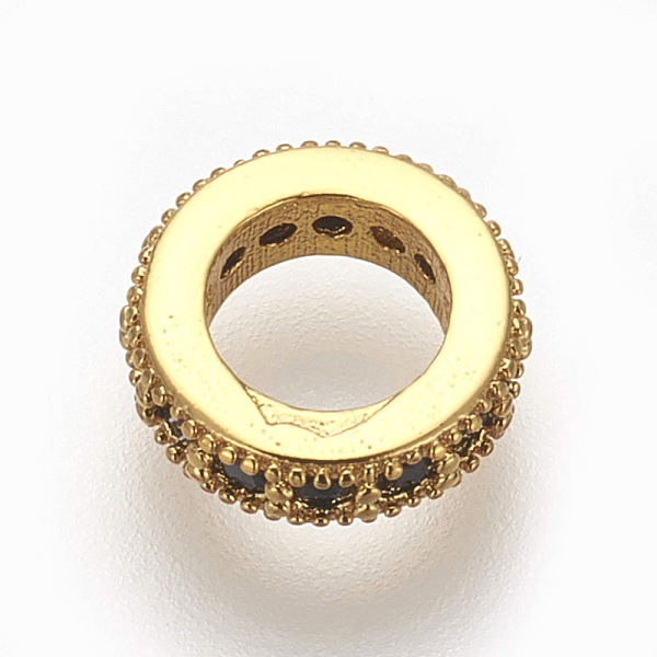 PandaHall Brass Micro Pave Cubic Zirconia Beads, Lead Free & Cadmium Free, Flat Round, Black, Golden, 8x2mm, Hole: 4.5mm Brass+Cubic...
PandaHall Brass Micro Pave Cubic Zirconia Beads, Lead Free & Cadmium Free, Flat Round, Black, Golden, 8x2mm, Hole: 4.5mm Brass+Cubic...