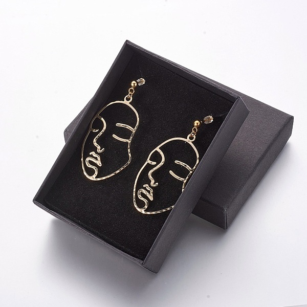 PandaHall Brass Dangle Stud Earrings, with 304 Stainless Steel Findings and Cardboard Jewelry Box, Face, Golden, 52mm, Pin: 0.9mm Brass
PandaHall Brass Dangle Stud Earrings, with 304 Stainless Steel Findings and Cardboard Jewelry Box, Face, Golden, 52mm, Pin: 0.9mm Brass