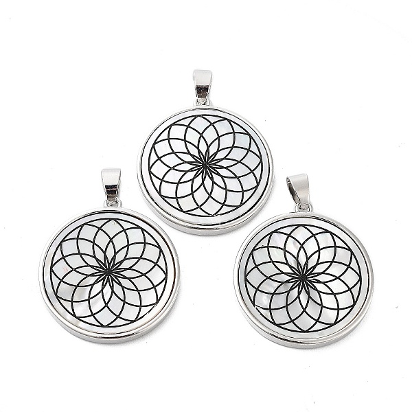 PandaHall Natural White Shell Pendants, Platinum Plated Brass Flat Round Charms, Flower, 30x27x3mm, Hole: 4x6mm White Shell Flower
PandaHall Natural White Shell Pendants, Platinum Plated Brass Flat Round Charms, Flower, 30x27x3mm, Hole: 4x6mm White Shell Flower