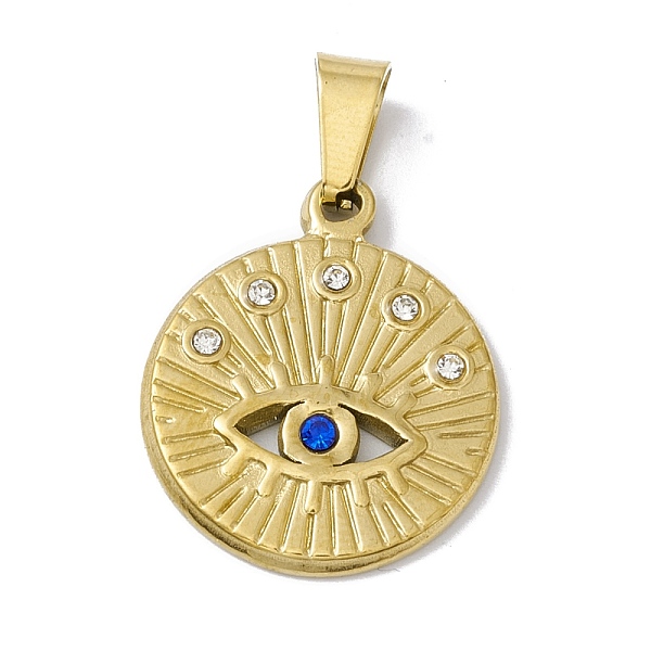 PandaHall Vacuum Plating 304 Stainless Steel Pendants, with Rhinestone, Flat Round with Horse Eye, Golden, 22x18.5x2mm, Hole: 6.5x3mm...
PandaHall Vacuum Plating 304 Stainless Steel Pendants, with Rhinestone, Flat Round with Horse Eye, Golden, 22x18.5x2mm, Hole: 6.5x3mm...