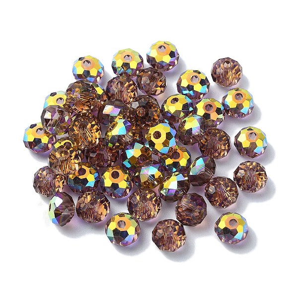 PandaHall AB Color Plated Glass Beads, Faceted Rondelle, Saddle Brown, 6x4mm, Hole: 1.4mm Glass Rondelle
PandaHall AB Color Plated Glass Beads, Faceted Rondelle, Saddle Brown, 6x4mm, Hole: 1.4mm Glass Rondelle