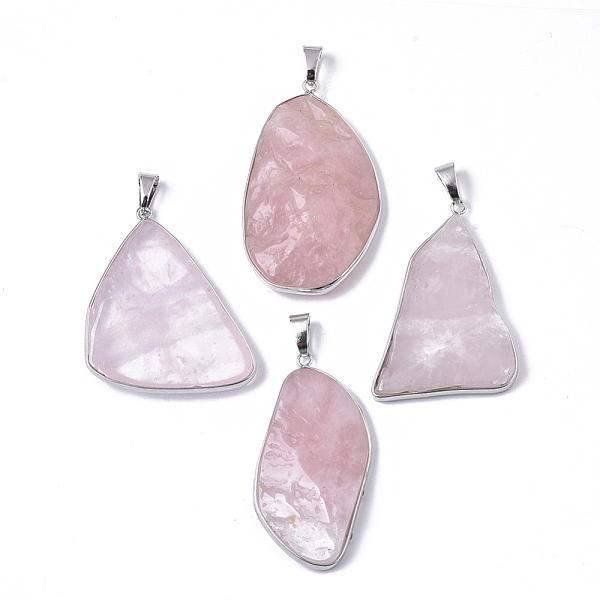 PandaHall Natural Rose Quartz Pendants, with Platinum Tone Brass Edge and Iron Snap on Bails, Nuggets, 36~65x23~43x5~13mm, Hole: 5x9mm Rose...
PandaHall Natural Rose Quartz Pendants, with Platinum Tone Brass Edge and Iron Snap on Bails, Nuggets, 36~65x23~43x5~13mm, Hole: 5x9mm Rose...