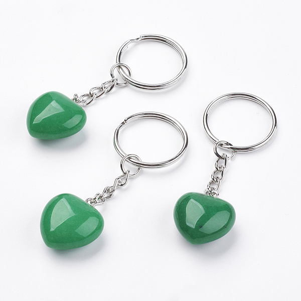 PandaHall Natural Jade Keychain, with Platinum Iron Findings, Heart, 72mm Jade Heart Green
PandaHall Natural Jade Keychain, with Platinum Iron Findings, Heart, 72mm Jade Heart Green