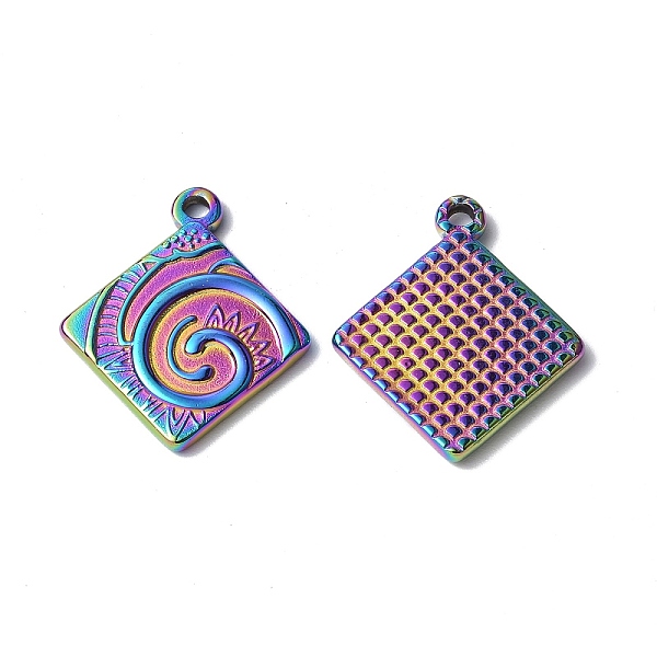 PandaHall Ion Plating(IP) 304 Stainless Steel Pendants, Rhombus with Vortex Charm, Rainbow Color, 24.5x21x2.5mm, Hole: 1.8mm 304 Stainless...
PandaHall Ion Plating(IP) 304 Stainless Steel Pendants, Rhombus with Vortex Charm, Rainbow Color, 24.5x21x2.5mm, Hole: 1.8mm 304 Stainless...