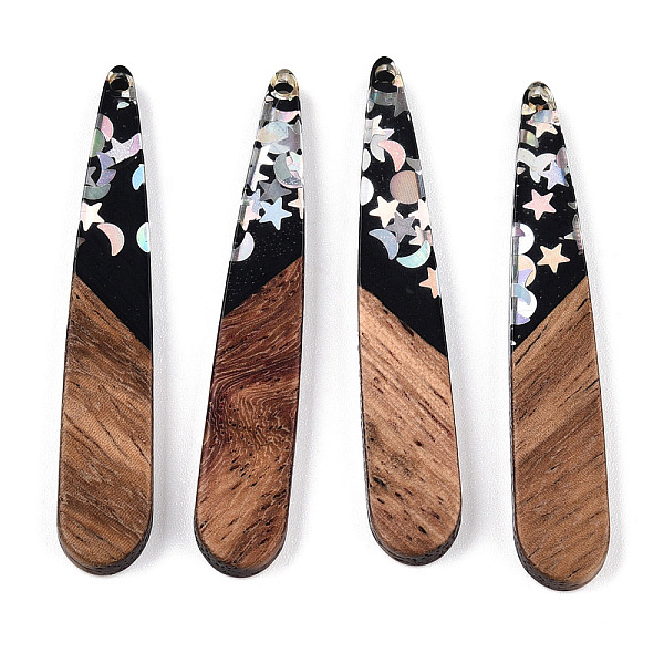 PandaHall Opaque Resin & Walnut Wood Pendants, Teardrop Charms with Stars & Moon & Sun Paillettes, Silver, 44x7.5x3.5mm, Hole: 1.5mm...
PandaHall Opaque Resin & Walnut Wood Pendants, Teardrop Charms with Stars & Moon & Sun Paillettes, Silver, 44x7.5x3.5mm, Hole: 1.5mm...