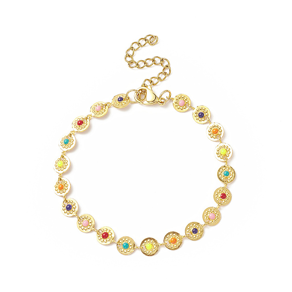 PandaHall Colorful Enamel Flower Link Chain Bracelet, Stainless Steel Jewelry for Women, Golden, 6-3/4 inch(17cm) Stainless Steel
PandaHall Colorful Enamel Flower Link Chain Bracelet, Stainless Steel Jewelry for Women, Golden, 6-3/4 inch(17cm) Stainless Steel