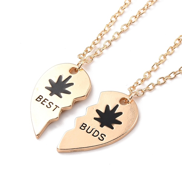 PandaHall BEST BUDS Alloy Pendant Necklaces, Valentine's Day Broken Heart Necklaces, Golden, Black, 17.71 inch(45cm), 2.2mm, 2pcs/set Alloy...
PandaHall BEST BUDS Alloy Pendant Necklaces, Valentine's Day Broken Heart Necklaces, Golden, Black, 17.71 inch(45cm), 2.2mm, 2pcs/set Alloy...