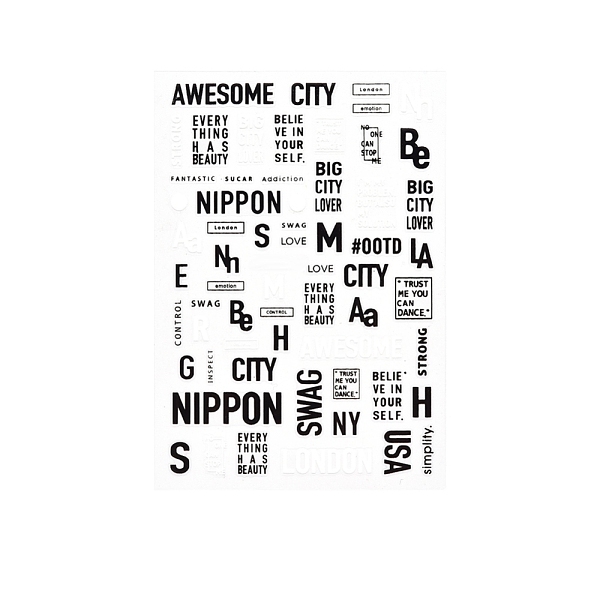 PandaHall Nail Art Stickers Decals, Self Adhesive, for Nail Tips Decorations, Word Pattern, Word, 93x64mm Paper Word Black
PandaHall Nail Art Stickers Decals, Self Adhesive, for Nail Tips Decorations, Word Pattern, Word, 93x64mm Paper Word Black