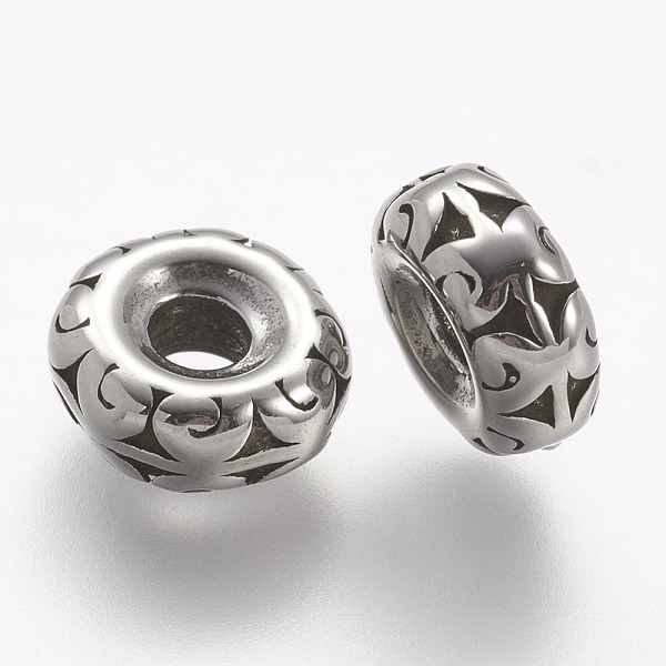 PandaHall 304 Stainless Steel Spacer Beads, Rondelle, Antique Silver, 10x4mm, Hole: 3mm 304 Stainless Steel Rondelle
PandaHall 304 Stainless Steel Spacer Beads, Rondelle, Antique Silver, 10x4mm, Hole: 3mm 304 Stainless Steel Rondelle