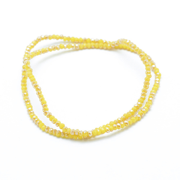PandaHall Electroplate Opaque Glass Beads Strands, Half Rainbow Plated, Faceted, Rondelle, Gold, 2.5x1.5mm, Hole: 0.5mm, about...
PandaHall Electroplate Opaque Glass Beads Strands, Half Rainbow Plated, Faceted, Rondelle, Gold, 2.5x1.5mm, Hole: 0.5mm, about...