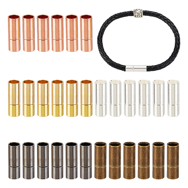 PandaHall Olycraft 30 Sets 5 Colors Brass Bayonet Clasps, Column, Leather Cord Clasps Findings, Mixed Color, 18x6mm, Hole: 5mm, 6 sets/color...
PandaHall Olycraft 30 Sets 5 Colors Brass Bayonet Clasps, Column, Leather Cord Clasps Findings, Mixed Color, 18x6mm, Hole: 5mm, 6 sets/color...
