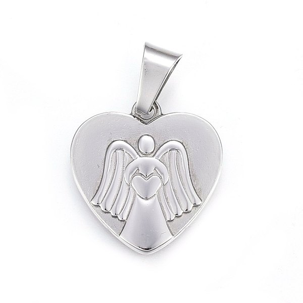 PandaHall 304 Stainless Steel Pendants, Heart with Angel, Stainless Steel Color, 26x25x2.5mm, Hole: 11x6mm 304 Stainless Steel Heart
PandaHall 304 Stainless Steel Pendants, Heart with Angel, Stainless Steel Color, 26x25x2.5mm, Hole: 11x6mm 304 Stainless Steel Heart