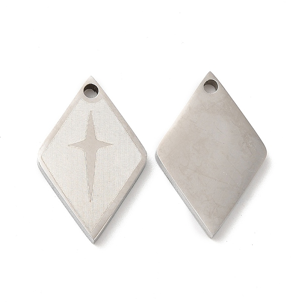 PandaHall 201 Stainless Steel Pendants, Rhombus with Star Charm, Stainless Steel Color, 20x12x2mm, Hole: 1.5mm 201 Stainless Steel Rhombus
PandaHall 201 Stainless Steel Pendants, Rhombus with Star Charm, Stainless Steel Color, 20x12x2mm, Hole: 1.5mm 201 Stainless Steel Rhombus