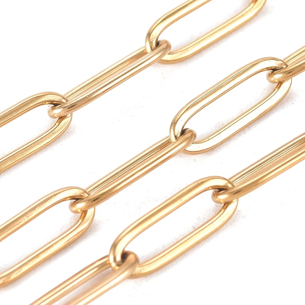 PandaHall Vacuum Plating 304 Stainless Steel Paperclip Chains, Drawn Elongated Cable Chains, Soldered, with Spool, Golden, Links: 12x4x1mm...
PandaHall Vacuum Plating 304 Stainless Steel Paperclip Chains, Drawn Elongated Cable Chains, Soldered, with Spool, Golden, Links: 12x4x1mm...