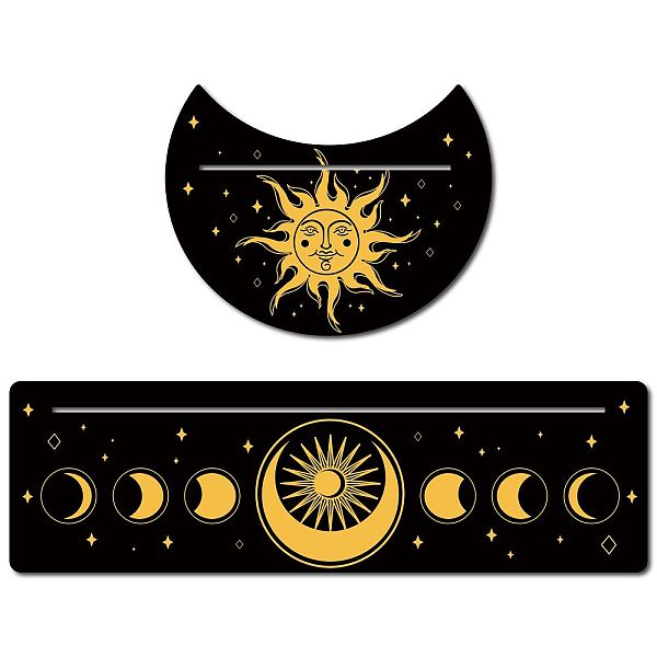 PandaHall Gorgecraft 2Pcs 2 Style Carved Wood Candle Holders, Wooden Card Stand for Tarot, Witch Divination Tools, Moon-shaped & Rectangle..., Black
PandaHall Gorgecraft 2Pcs 2 Style Carved Wood Candle Holders, Wooden Card Stand for Tarot, Witch Divination Tools, Moon-shaped & Rectangle..., Black