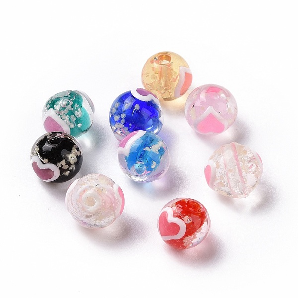 PandaHall Handmade Lampwork Beads, Round with Heart, Mixed Color, 10x9mm, Hole: 1.4mm Lampwork Round Multicolor
PandaHall Handmade Lampwork Beads, Round with Heart, Mixed Color, 10x9mm, Hole: 1.4mm Lampwork Round Multicolor