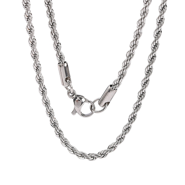 PandaHall 304 Stainless Steel Rope Chain Necklaces, Stainless Steel Color, 17.7 inch(45cm), 2.3mm 304 Stainless Steel
PandaHall 304 Stainless Steel Rope Chain Necklaces, Stainless Steel Color, 17.7 inch(45cm), 2.3mm 304 Stainless Steel