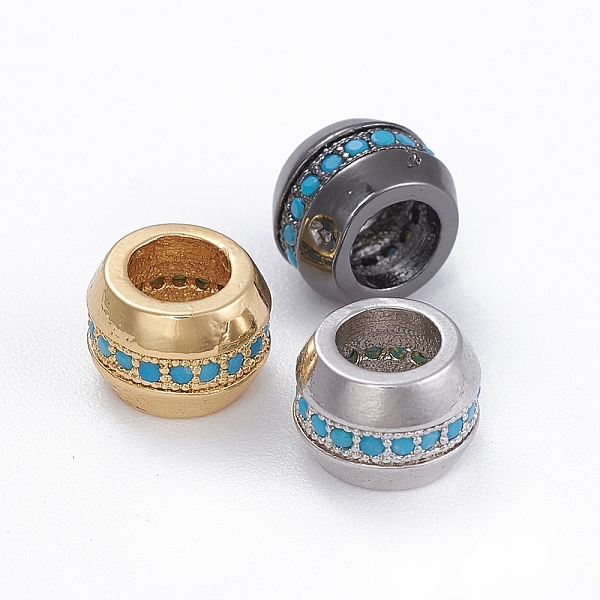 PandaHall Brass Micro Pave Cubic Zirconia Beads, Barrel, Dodger Blue, Mixed Color, 7.5x5.5mm, Hole: 4mm Brass+Cubic Zirconia Barrel
PandaHall Brass Micro Pave Cubic Zirconia Beads, Barrel, Dodger Blue, Mixed Color, 7.5x5.5mm, Hole: 4mm Brass+Cubic Zirconia Barrel