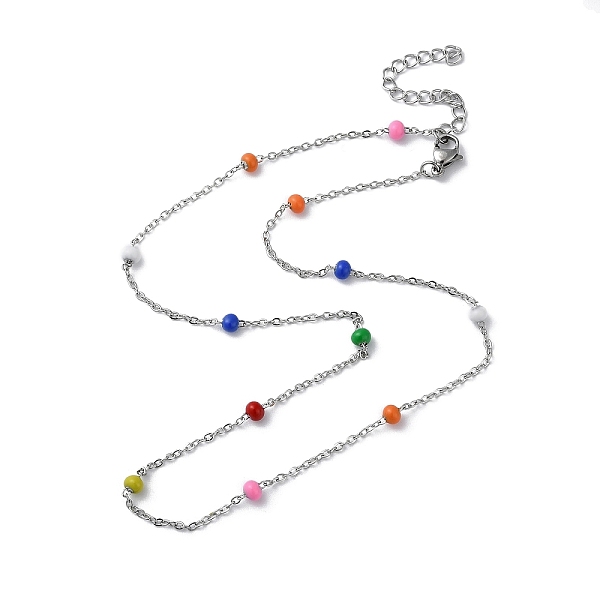 PandaHall 304 Stainless Steel with Enamel Satellite Chain Necklaces, Colorful, 16.54 inch(42cm). 304 Stainless Steel Rondelle
PandaHall 304 Stainless Steel with Enamel Satellite Chain Necklaces, Colorful, 16.54 inch(42cm). 304 Stainless Steel Rondelle