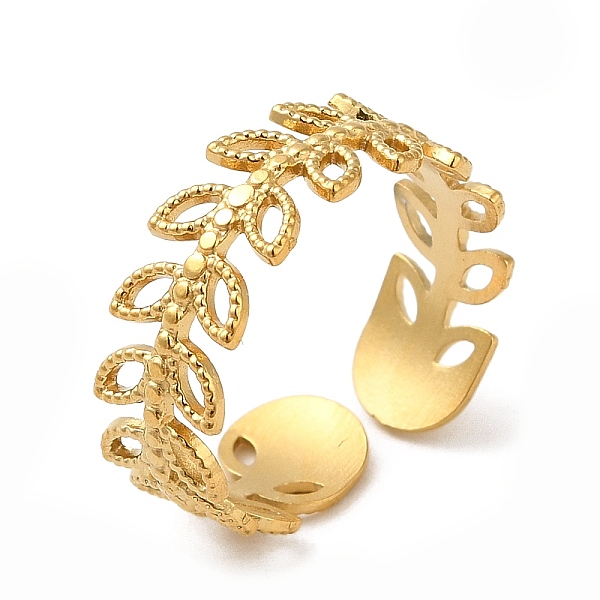 PandaHall 304 Stainless Steel Finger Rings, Open Cuff Ring for Women, Golden, Leaf, 6.5mm, Inner Diameter: 17.2mm 304 Stainless Steel Leaf
PandaHall 304 Stainless Steel Finger Rings, Open Cuff Ring for Women, Golden, Leaf, 6.5mm, Inner Diameter: 17.2mm 304 Stainless Steel Leaf