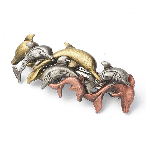 PandaHall Punk Vintage Hair Accessories, Tibetan Style Alloy Hair Barrette, Dolphin, Mixed Color, 85x33x18mm Alloy
PandaHall Punk Vintage Hair Accessories, Tibetan Style Alloy Hair Barrette, Dolphin, Mixed Color, 85x33x18mm Alloy