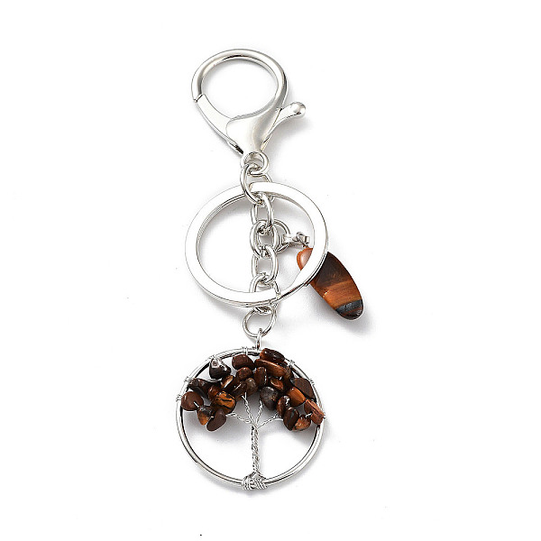 PandaHall Natural Tiger Eye Keychain, with Platinum Plated Iron Split Key Rings, Flat Round with Tree of Life, 10.5cm Tiger Eye Tree of Life
PandaHall Natural Tiger Eye Keychain, with Platinum Plated Iron Split Key Rings, Flat Round with Tree of Life, 10.5cm Tiger Eye Tree of Life