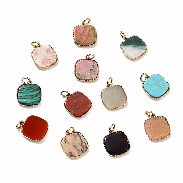 PandaHall Natural & Synthetic Gemstone Charms, with Ion Plating(IP) Golden Tone 304 Stainless Steel Findings, Square, 11.5x10x2.5mm, Hole...
PandaHall Natural & Synthetic Gemstone Charms, with Ion Plating(IP) Golden Tone 304 Stainless Steel Findings, Square, 11.5x10x2.5mm, Hole...