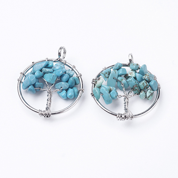 PandaHall Synthetic Turquoise Pendants, with Brass Findings, Flat Round with Tree of Life, Platinum, 29x5~7mm, Hole: 4.5mm Synthetic...
PandaHall Synthetic Turquoise Pendants, with Brass Findings, Flat Round with Tree of Life, Platinum, 29x5~7mm, Hole: 4.5mm Synthetic...