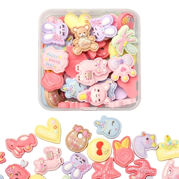 PandaHall 40Pcs Cute Resin Cabochons, Frosted, Mixed Shapes, Mixed Color, 15~27x16~23.5x4.5~6mm Resin Mixed Shapes Multicolor
PandaHall 40Pcs Cute Resin Cabochons, Frosted, Mixed Shapes, Mixed Color, 15~27x16~23.5x4.5~6mm Resin Mixed Shapes Multicolor