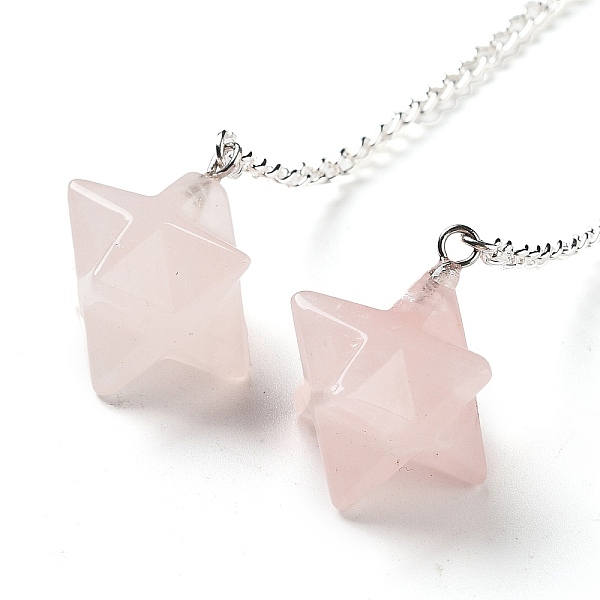 PandaHall Natural Rose Quartz Pendant Dowsing Pendulums, with Silver Plated Iron Cable Chains and Glass Round Bead, 234mm, Hole: 1.8mm Rose...
PandaHall Natural Rose Quartz Pendant Dowsing Pendulums, with Silver Plated Iron Cable Chains and Glass Round Bead, 234mm, Hole: 1.8mm Rose...