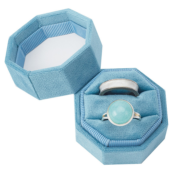 PandaHall Octagon Velvet Ring Boxes, Jewelry Case for Ring Storage, Holds up to 3 Rings, Sky Blue, 4.8x4.8x4.5cm Velvet Octagon
PandaHall Octagon Velvet Ring Boxes, Jewelry Case for Ring Storage, Holds up to 3 Rings, Sky Blue, 4.8x4.8x4.5cm Velvet Octagon