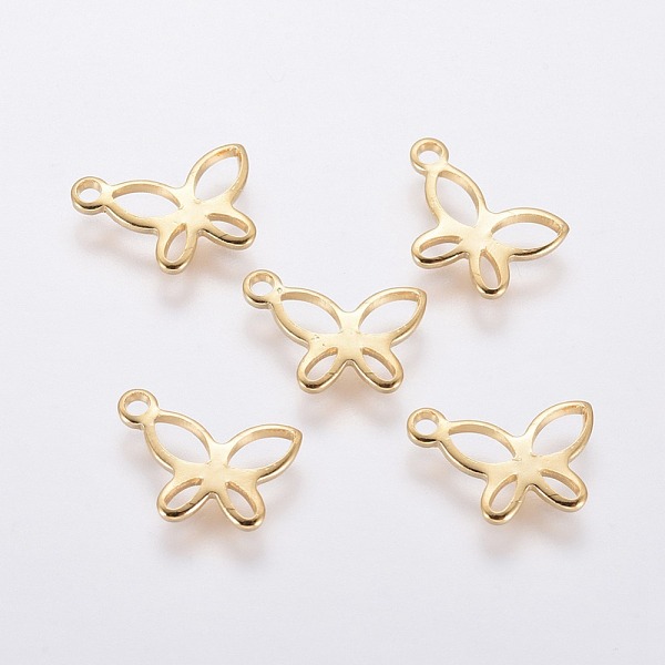 PandaHall 304 Stainless Steel Charms, Butterfly, Golden, 11x7.5x0.8mm, Hole: 1.2mm 304 Stainless Steel Butterfly
PandaHall 304 Stainless Steel Charms, Butterfly, Golden, 11x7.5x0.8mm, Hole: 1.2mm 304 Stainless Steel Butterfly