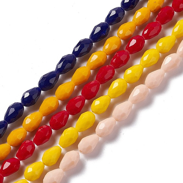PandaHall Faceted Glass Beads Strands, Teardrop, Mixed Color, 12x8~9mm, Hole: 1.2mm, about 57pcs/strand, 23.74''(60.3cm) Glass Teardrop..., Multicolor 
PandaHall Faceted Glass Beads Strands, Teardrop, Mixed Color, 12x8~9mm, Hole: 1.2mm, about 57pcs/strand, 23.74''(60.3cm) Glass Teardrop..., Multicolor