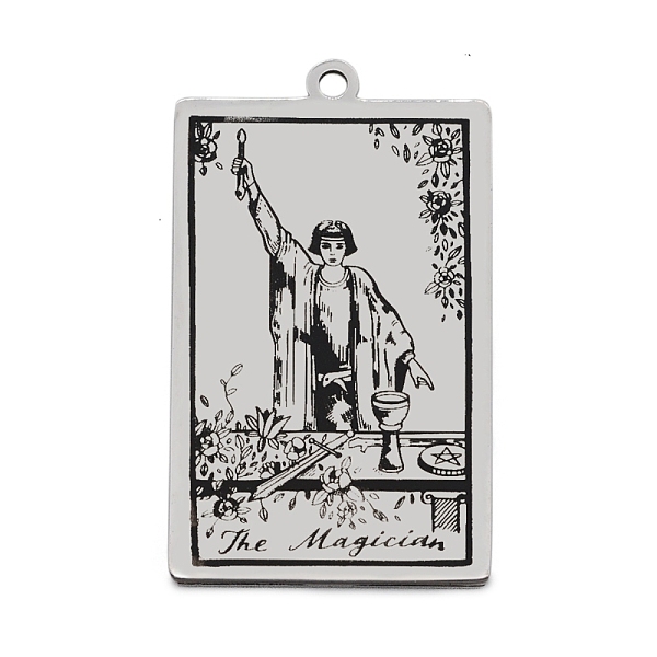 PandaHall 201 Stainless Steel Pendants, Laser Engraved Pattern, Tarot Card Pendants, The Magician I, 40x24x1mm, Hole: 2mm 201 Stainless...
PandaHall 201 Stainless Steel Pendants, Laser Engraved Pattern, Tarot Card Pendants, The Magician I, 40x24x1mm, Hole: 2mm 201 Stainless...