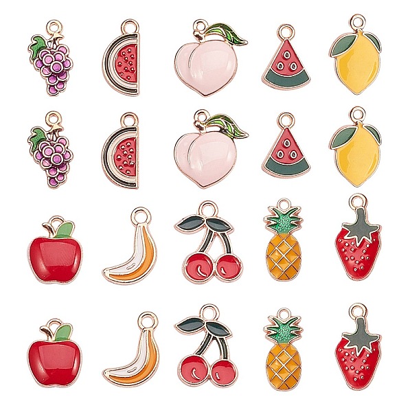 PandaHall 50Pcs 10 Style Alloy Enamel Pendants, Fruit, Mixed Color, 20x10mm, 5pcs/style Alloy+Enamel Fruit Multicolor
PandaHall 50Pcs 10 Style Alloy Enamel Pendants, Fruit, Mixed Color, 20x10mm, 5pcs/style Alloy+Enamel Fruit Multicolor
