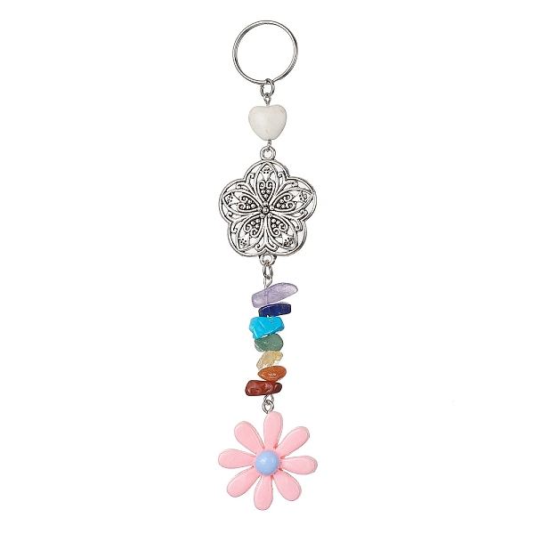 PandaHall Flower Resin Keychains, with Chakra Gemstone Chip and 304 Stainless Steel Split Key Rings and Tibetan Style Alloy Links, Pink...
PandaHall Flower Resin Keychains, with Chakra Gemstone Chip and 304 Stainless Steel Split Key Rings and Tibetan Style Alloy Links, Pink...