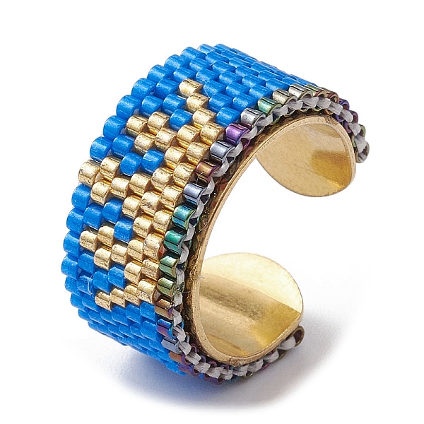PandaHall 304 Stainless Steel Open Cuff Ring with Glass Seed Beaded, Crown, US Size 6 3/4(17.1mm) Stainless Steel+Glass Crown
PandaHall 304 Stainless Steel Open Cuff Ring with Glass Seed Beaded, Crown, US Size 6 3/4(17.1mm) Stainless Steel+Glass Crown