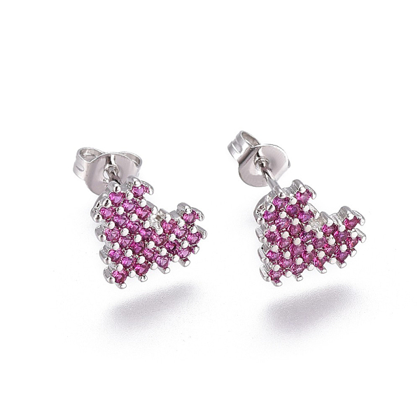 PandaHall Brass Micro Pave Cubic Zirconia Stud Earrings, with Brass Ear Nuts, Heart, Magenta, Platinum, 8.5x10mm, Pin: 0.7mm Cubic Zirconia..., Pink
PandaHall Brass Micro Pave Cubic Zirconia Stud Earrings, with Brass Ear Nuts, Heart, Magenta, Platinum, 8.5x10mm, Pin: 0.7mm Cubic Zirconia..., Pink