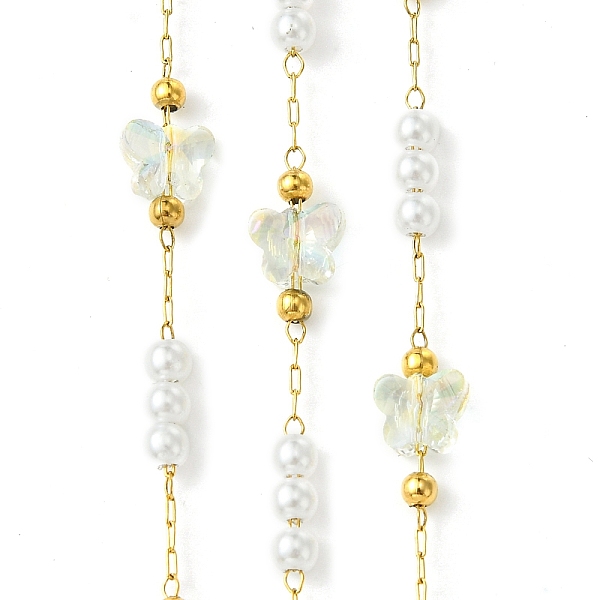PandaHall 10M Ion Plating(IP) 304 Stainless Steel & ABS Plastic Pearl Bead & Butterfly Glass Link Chains, Soldered, with Spool, Real 18K..., Yellow
PandaHall 10M Ion Plating(IP) 304 Stainless Steel & ABS Plastic Pearl Bead & Butterfly Glass Link Chains, Soldered, with Spool, Real 18K..., Yellow