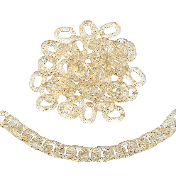 PandaHall Transparent Acrylic Linking Rings, with Glitter Powder, Quick Link Connectors, For Jewelry Cable Chains Making, Oval, Beige..., Yellow
PandaHall Transparent Acrylic Linking Rings, with Glitter Powder, Quick Link Connectors, For Jewelry Cable Chains Making, Oval, Beige..., Yellow