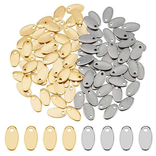 PandaHall DICOSMETIC 100Pcs 2 Colors 304 Stainless Steel Charms, Stamping Blank Tag, Oval, Golden & Stainless Steel Color, 9x5x1mm, Hole...
PandaHall DICOSMETIC 100Pcs 2 Colors 304 Stainless Steel Charms, Stamping Blank Tag, Oval, Golden & Stainless Steel Color, 9x5x1mm, Hole...
