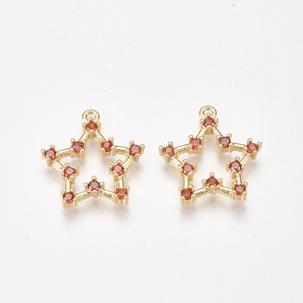PandaHall Brass Cubic Zirconia Pendants, Nickel Free, Real 18K Gold Plated, Star, FireBrick, 18x16.5x2.5mm, Hole: 1mm Brass+Cubic Zirconia..., Red
PandaHall Brass Cubic Zirconia Pendants, Nickel Free, Real 18K Gold Plated, Star, FireBrick, 18x16.5x2.5mm, Hole: 1mm Brass+Cubic Zirconia..., Red