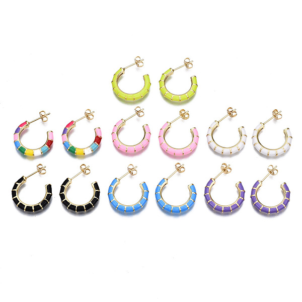 PandaHall Brass Enamel Half Hoop Earrings, with Ear Nuts, Nickel Free, Letter C Shape, Real 16K Gold Plated, Mixed Color, 20x3.5mm, Pin..., Multicolor
PandaHall Brass Enamel Half Hoop Earrings, with Ear Nuts, Nickel Free, Letter C Shape, Real 16K Gold Plated, Mixed Color, 20x3.5mm, Pin..., Multicolor