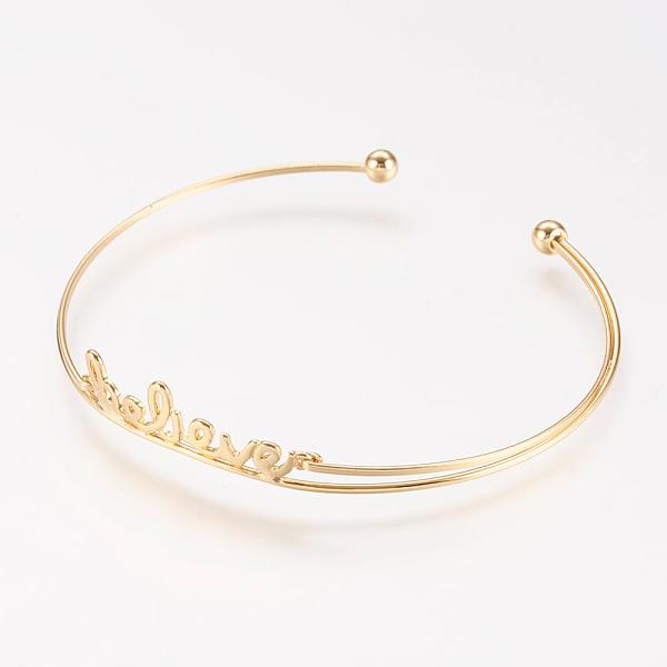PandaHall Brass Cuff Bangle, Real 18K Gold Plated, 2 inchx2-1/4 inch(52x58mm) Brass
PandaHall Brass Cuff Bangle, Real 18K Gold Plated, 2 inchx2-1/4 inch(52x58mm) Brass