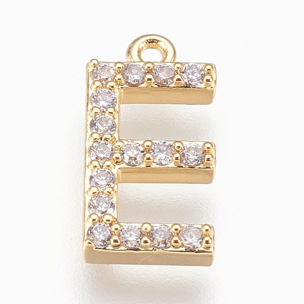 PandaHall Brass Letter Pendants, with Cubic Zirconia, Lead Free & Cadmium Free & Nickel Free, Long-Lasting Plated, Golden, Letter.E..., Clear
PandaHall Brass Letter Pendants, with Cubic Zirconia, Lead Free & Cadmium Free & Nickel Free, Long-Lasting Plated, Golden, Letter.E..., Clear
